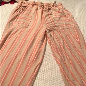 Striped Peach and Beige Pants